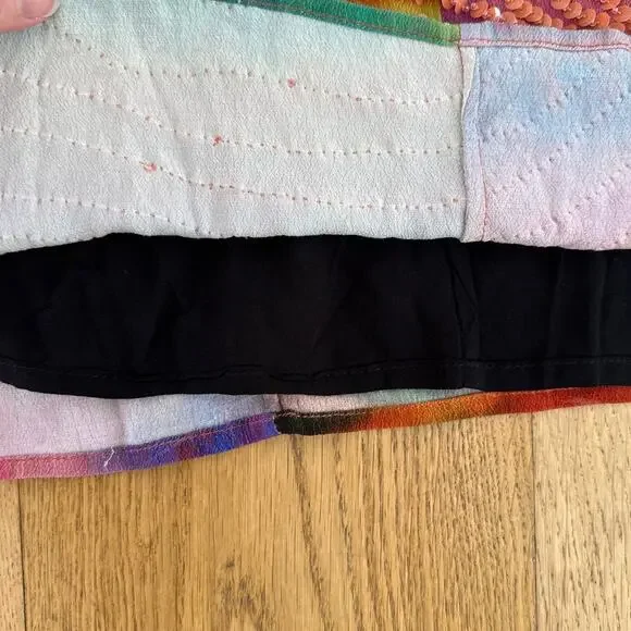 The Wolf Gang Sequin Mini Dress Rio Size L Orange Green Multicolor Sunset - Picture 3 of 5